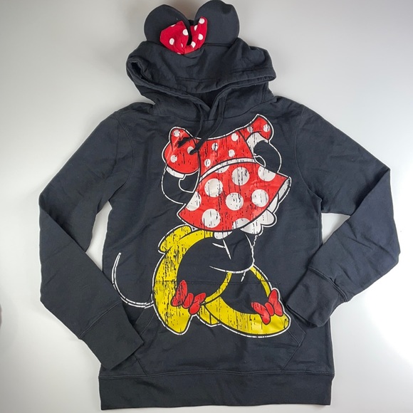 Disney Minnie Mouse hoodies sweater attached with hoodie ears and bows - Picture 2 of 6
